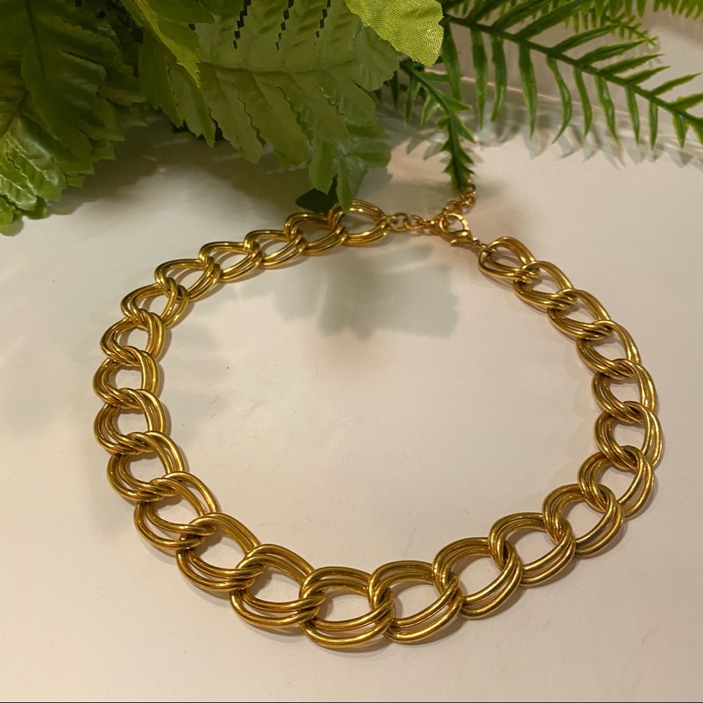 CHOKER | Gold Link Necklace | Adjustable Size | EUC